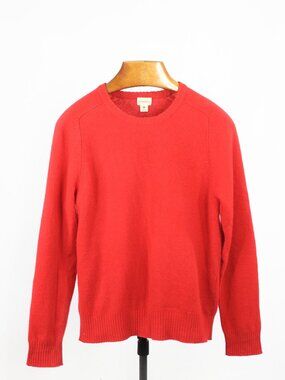 CLUB MONACO Red 100% Wool Knit Crew Neck Raglan Sleeve Sweater, Size M